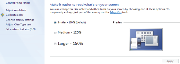 screen size